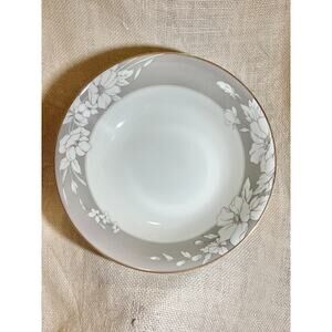 MIKASA Grande Ivory GRAY FINESSE L5508 floral gold tone trim serving bowl